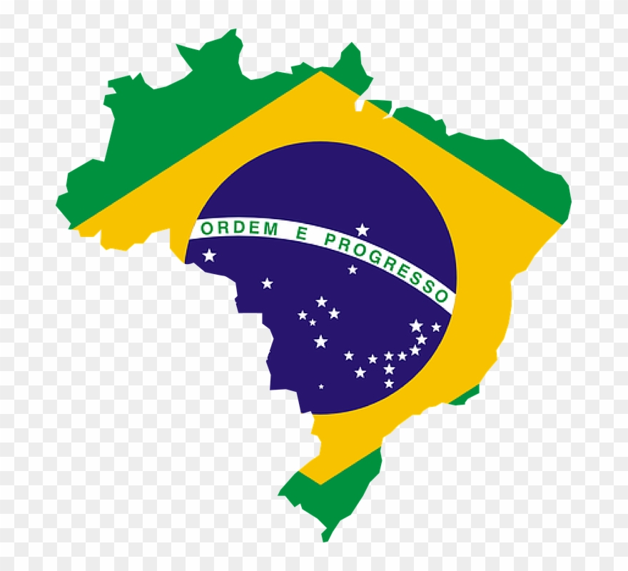 Photo Courtesy Of Pixabay - Brazil Flag Map Clipart
