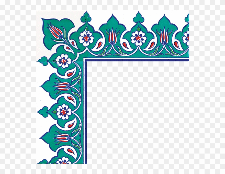 Kütahya China, Iznik Tile, Mosque Tiles, Patterned - Png Bördür Clipart