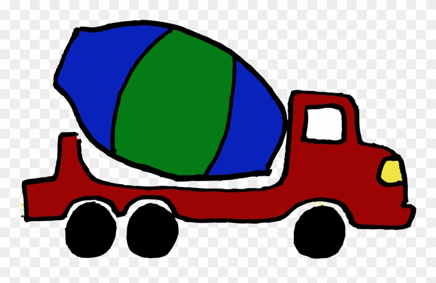 Cement Truck Basic Side Clipart Png - Concrete Transparent Png