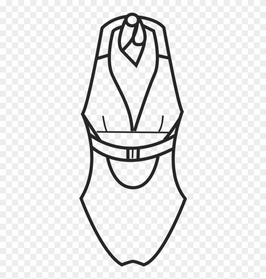 Push Up Fürdőruha/101 - Line Art Clipart