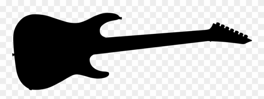 Guitar Silhouette Vector - Guitarra De Rock Silueta Clipart