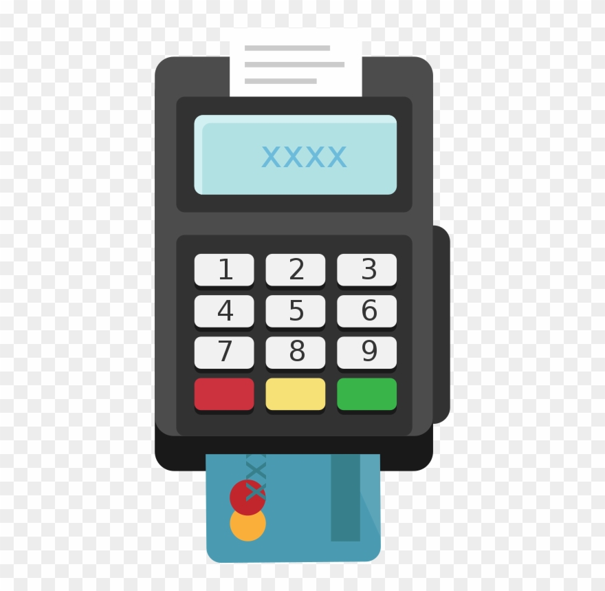 Card Terminal Pos Flat Icon Vector - Card Machine Icon Png Clipart