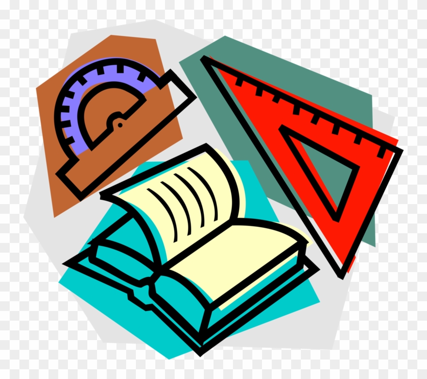 Vector Illustration Of School Mathematics Study In - Math Book Clip Art - Png Download