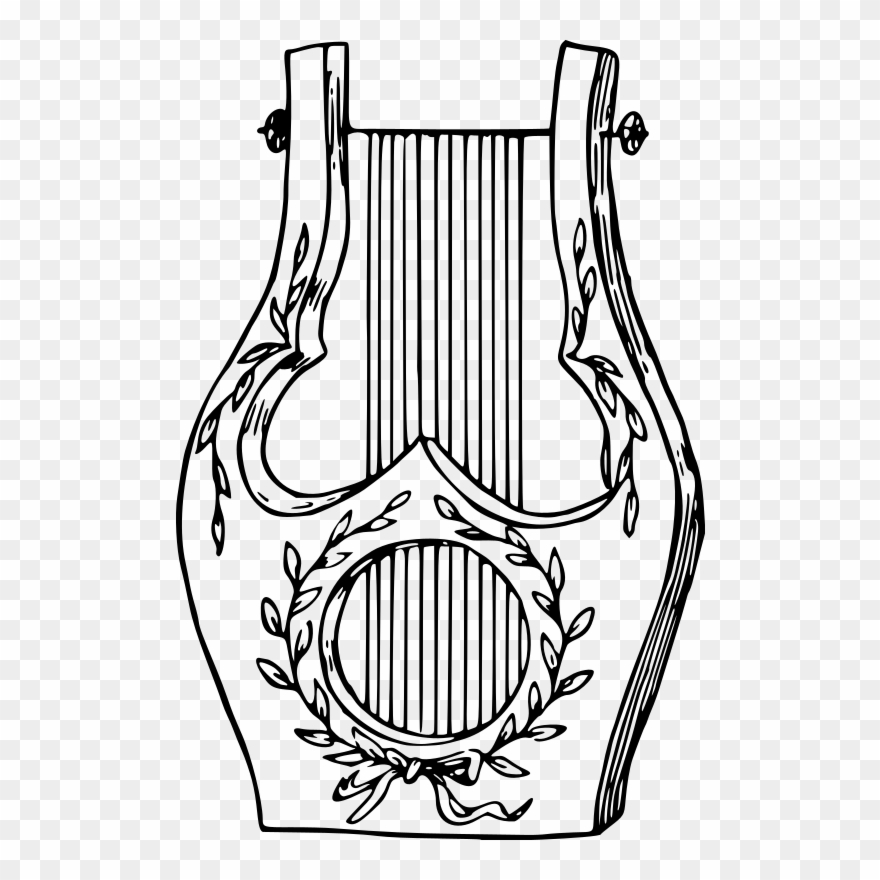 Clipart Lyre Grecian Lyre Lyre Clip Art Silhouette - Lyre Drawing - Png Download