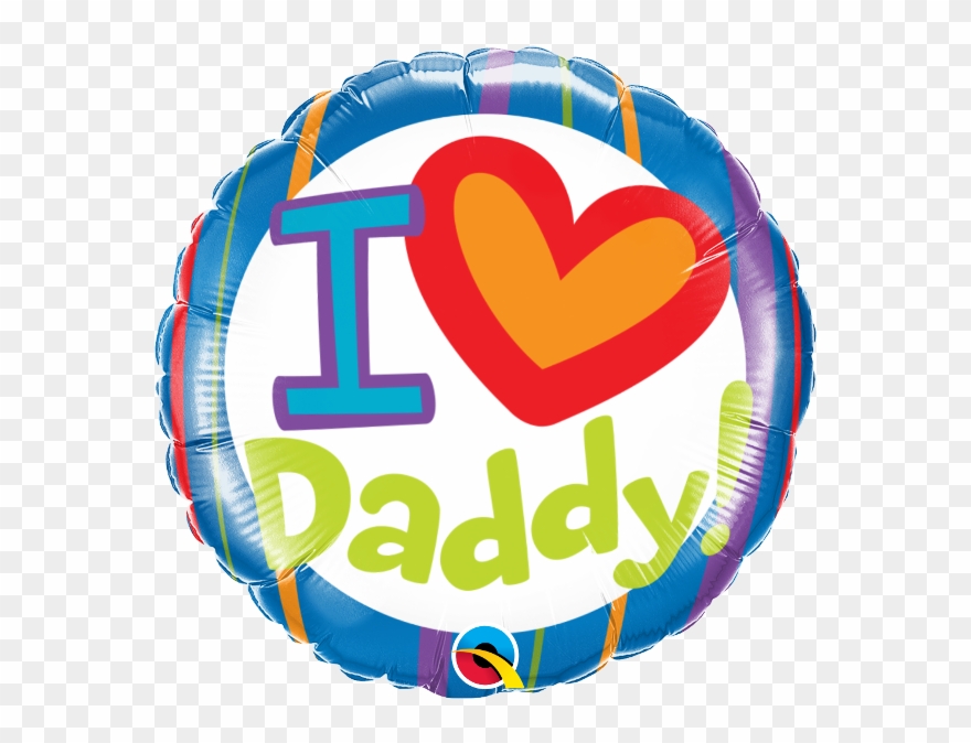I Heart Daddy 18" Foil Balloon - Happy Birthday Cake Blue Foil Helium Balloon Clipart