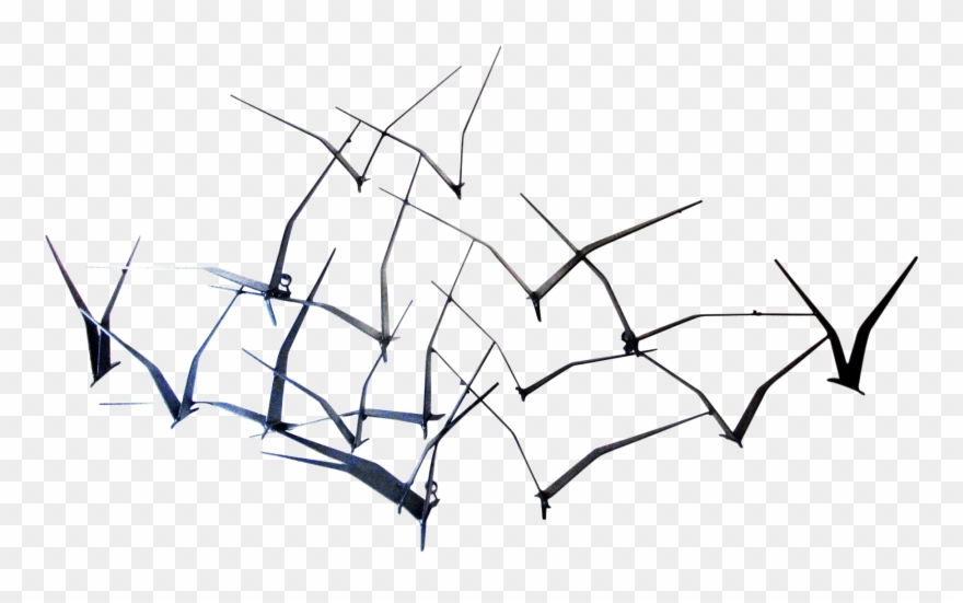 Curtis Jere Black Metal Flying Birds Wall Art - Art Clipart