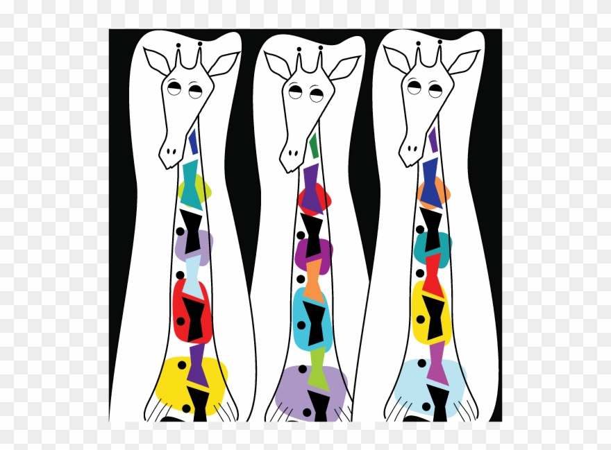 Mod Giraffe Animal Art Giraffe Art Print Atomic Art - Squitten Clipart