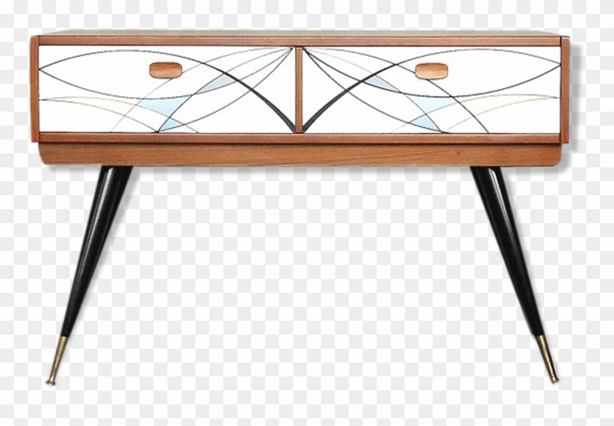 M#century Scandinavian Modern Teak Console Table 1960s Clipart