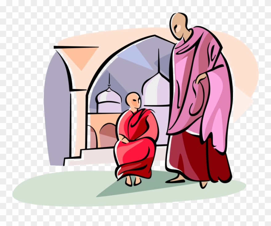 Buddhist Monastic Image Illustration Clipart