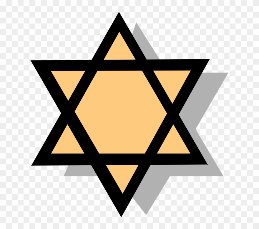 Vector Illustration Of Star Of David Shield Of David - Judaism Black And White Clipart