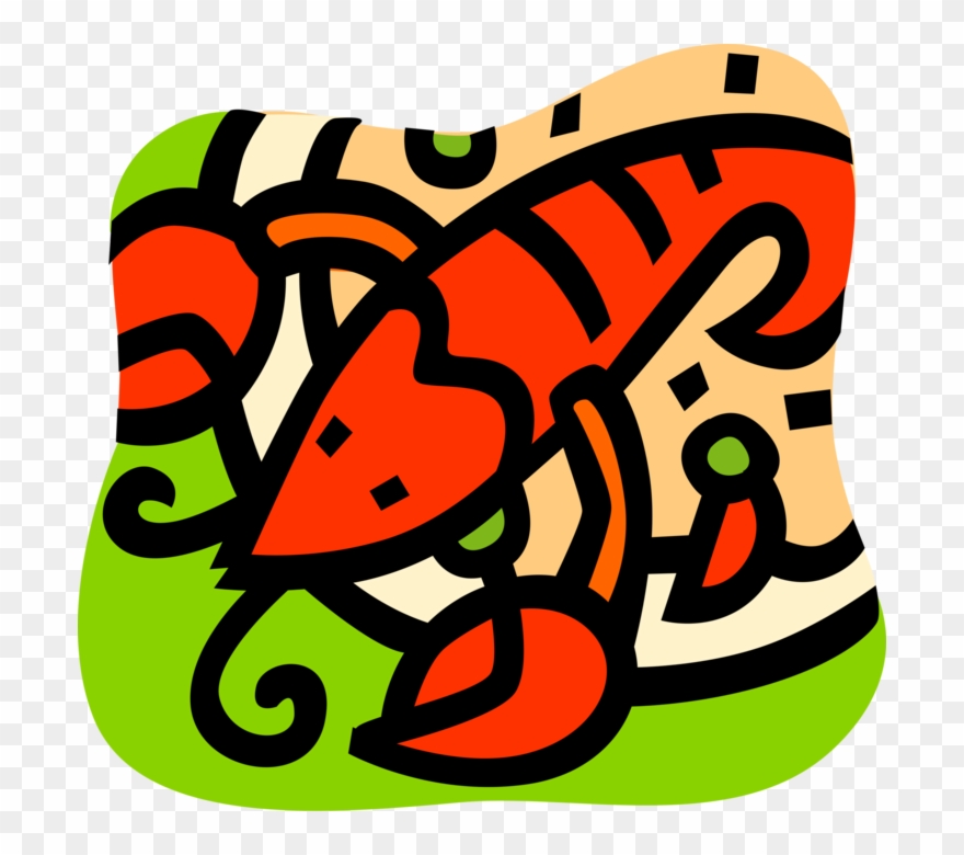 Vector Illustration Of Clawed Lobster Shellfish Seafood Clipart
