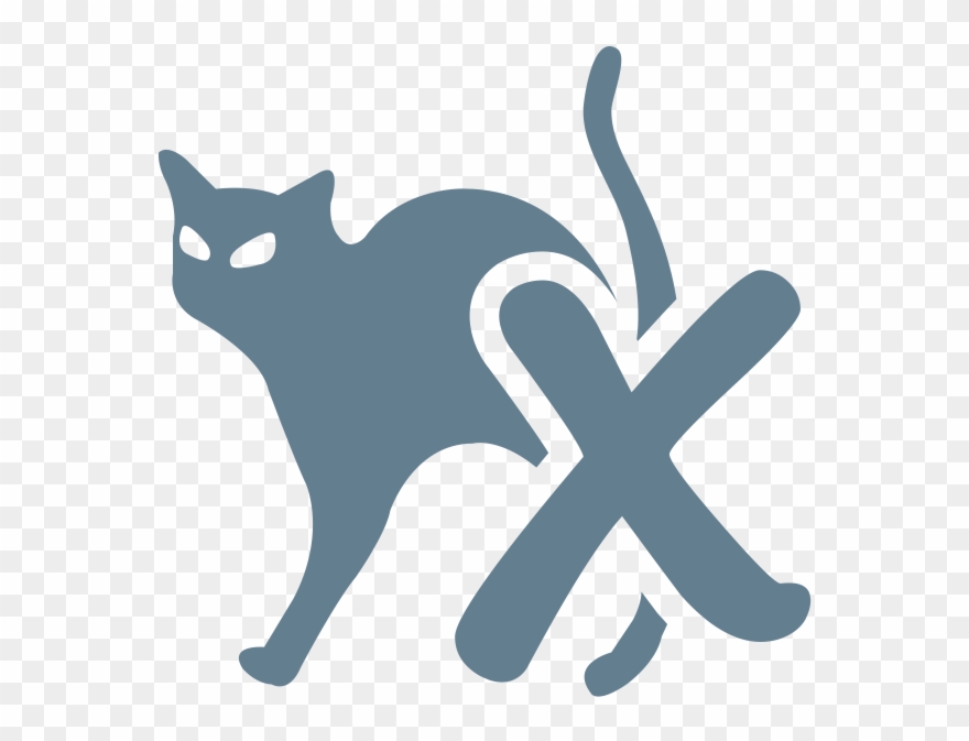 No Intruders - Black Cat Clipart