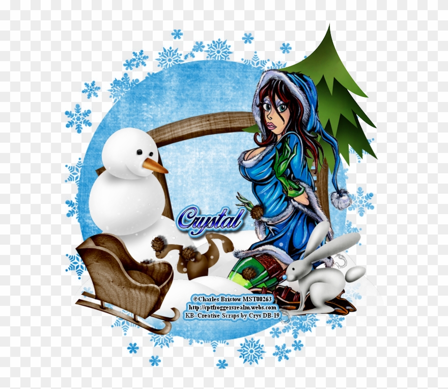Here Snow Bunny - Cartoon Clipart