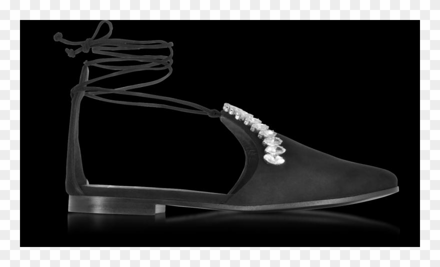 Flats Women Black Suede Flat Mule W/ankle Wrap Giuseppe - Still Life Photography Clipart