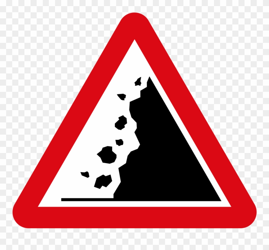 Vienna Convention Road Sign Aa 11a V1 - Señal De Peligro Desprendimientos Clipart