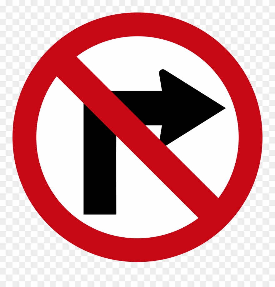 No Turn Right - Do Not Turn Right Clipart