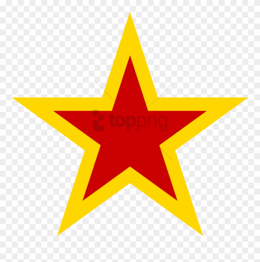 Urss Aviation Yellow Bordered Red Star - Soviet Star Yellow Png Clipart