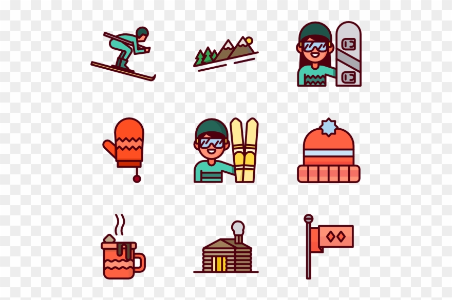 Winter Sports - Ski Icon Color Clipart