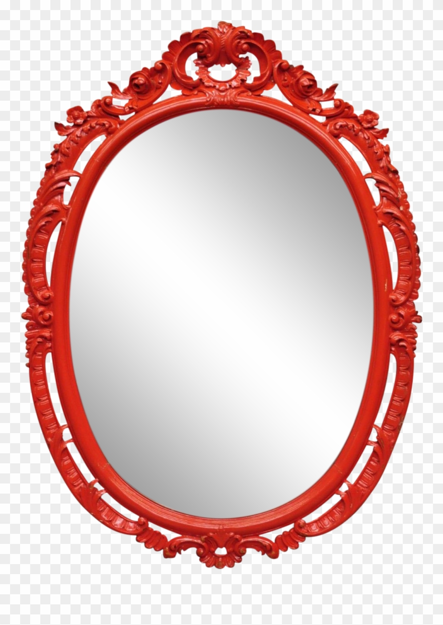 Large Vintage Carved Wood French Rococo Style Red Painted - Wood Carving Clipart