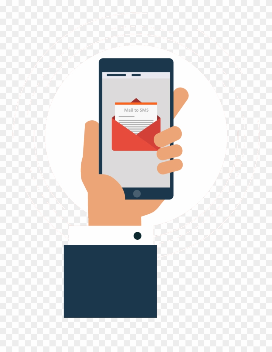 Mail To Sms Enables The Sending Of Sms From Mailbox - Celular Flat Design Clipart