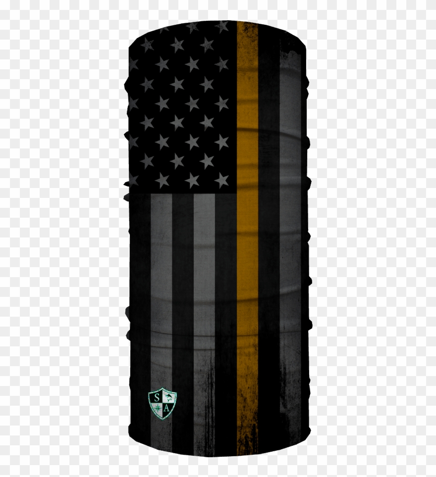 Thin Gold Line Flag - Blackout American Flag Clipart