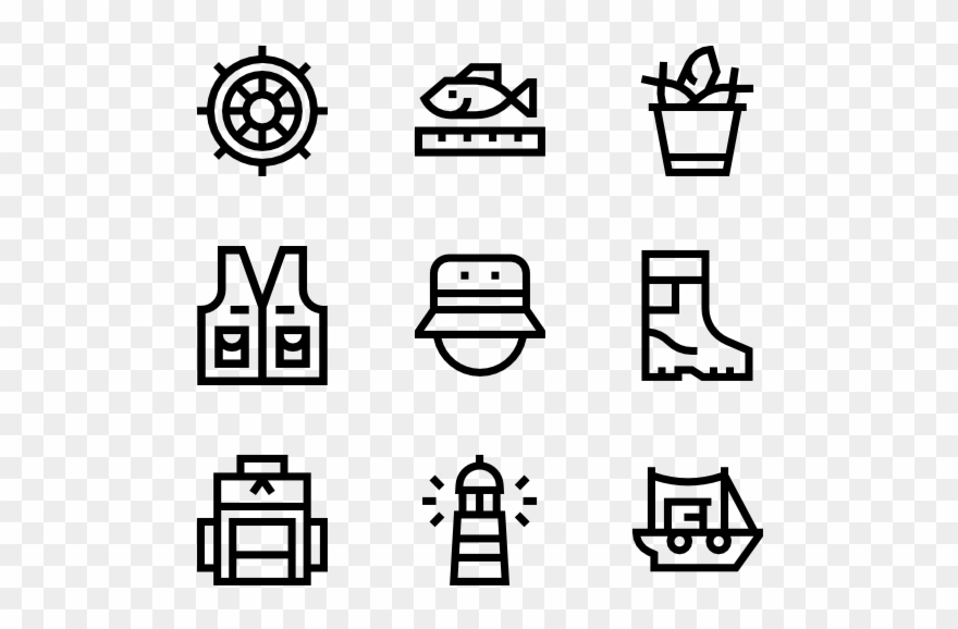 Fishing - Agriculture Icons Clipart