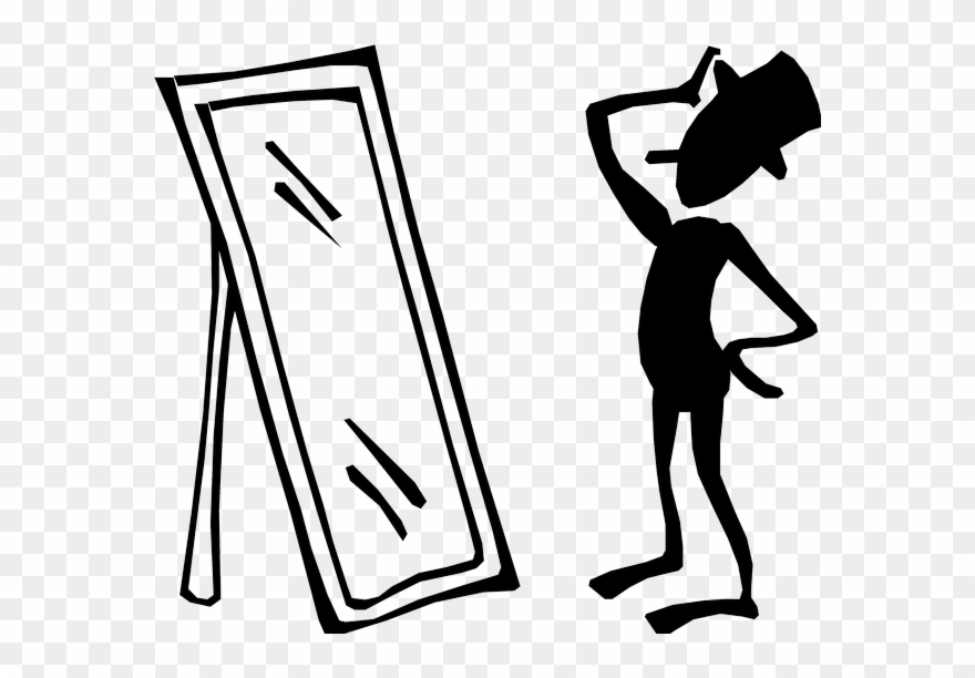 If You Could Look Into The Mind - Looking In Mirror Cartoon Clipart
