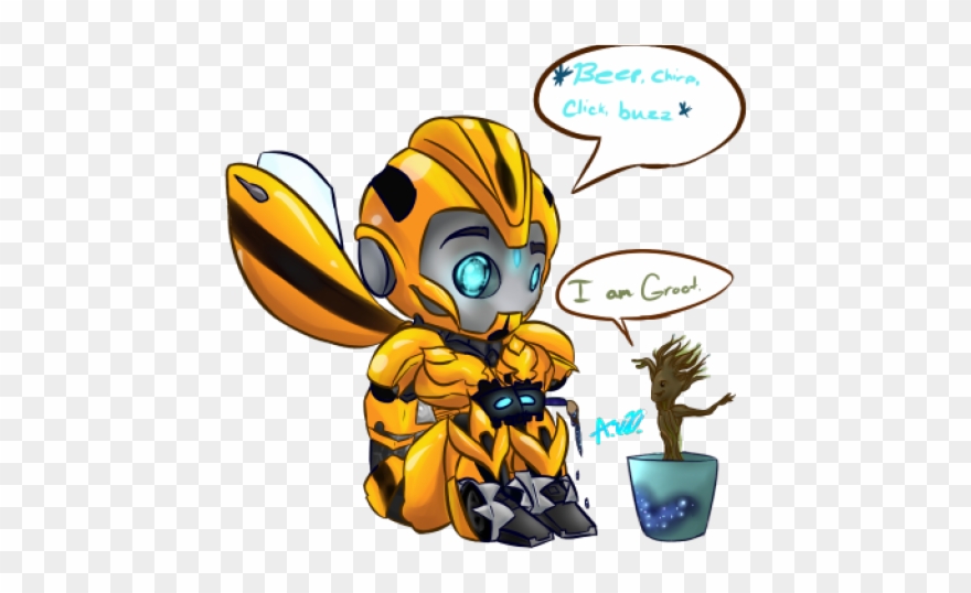 Drawn Bumblebee Kawaii - Transformers Bumblebee Kawaii Clipart