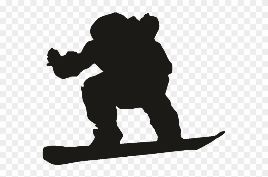 Silhouette Clipart Cat Mammal Desktop Wallpaper - Graphics And More Snowboarding Extreme Sports Wall - Png Download