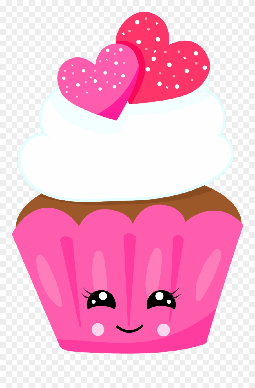 Chocolate Heart Cupcake Kawaii Decoden - Imagens De Cupcake Kawaii Clipart