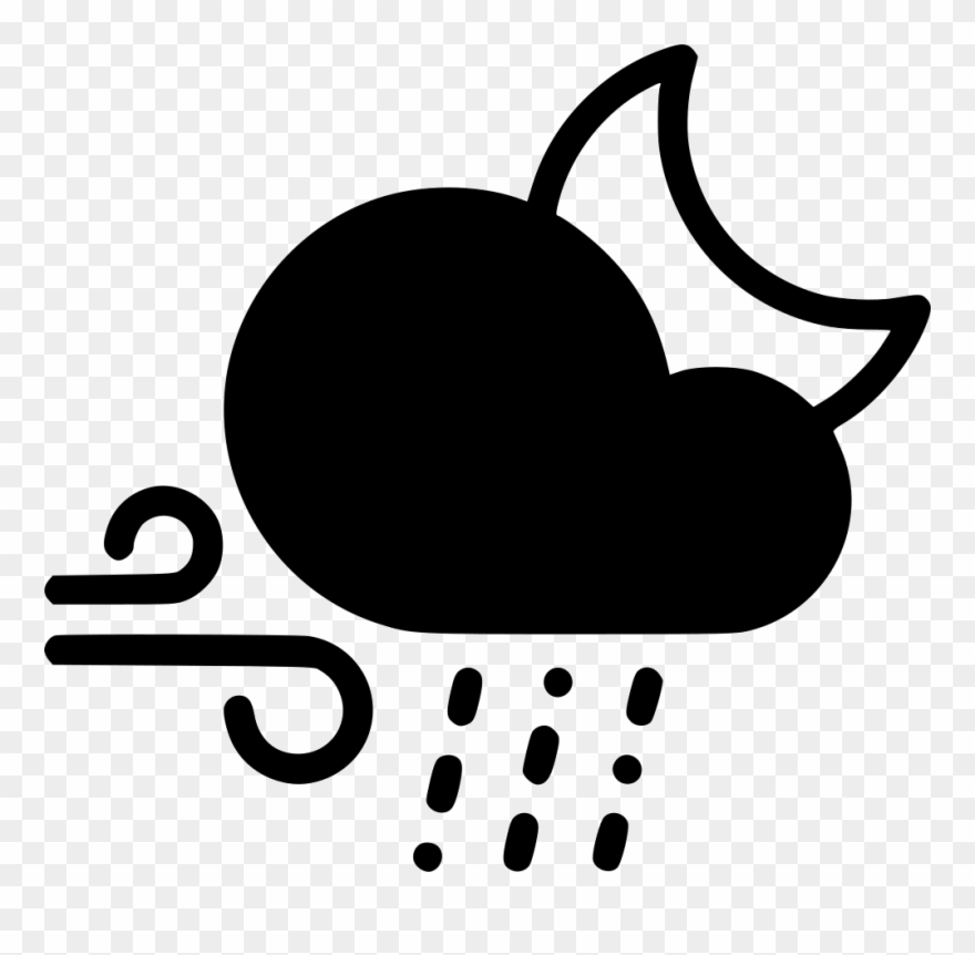 Night Sleet Wind Cloud Rain Moon Comments - Thunderstorm Clipart