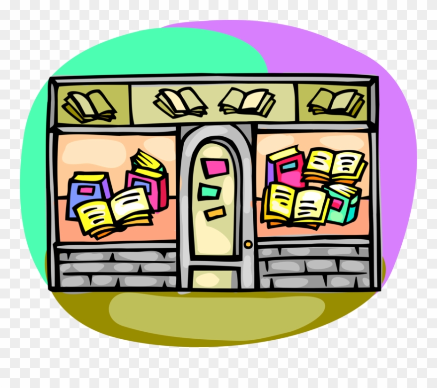 Retail Used Book Store Image Illustration Of - Book Store Clip Art - Png Download