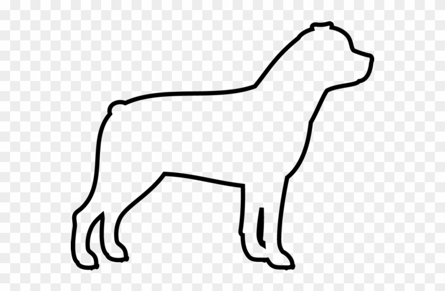 Rottweiler Rubber Stamp - Rottweiler Outline Clipart