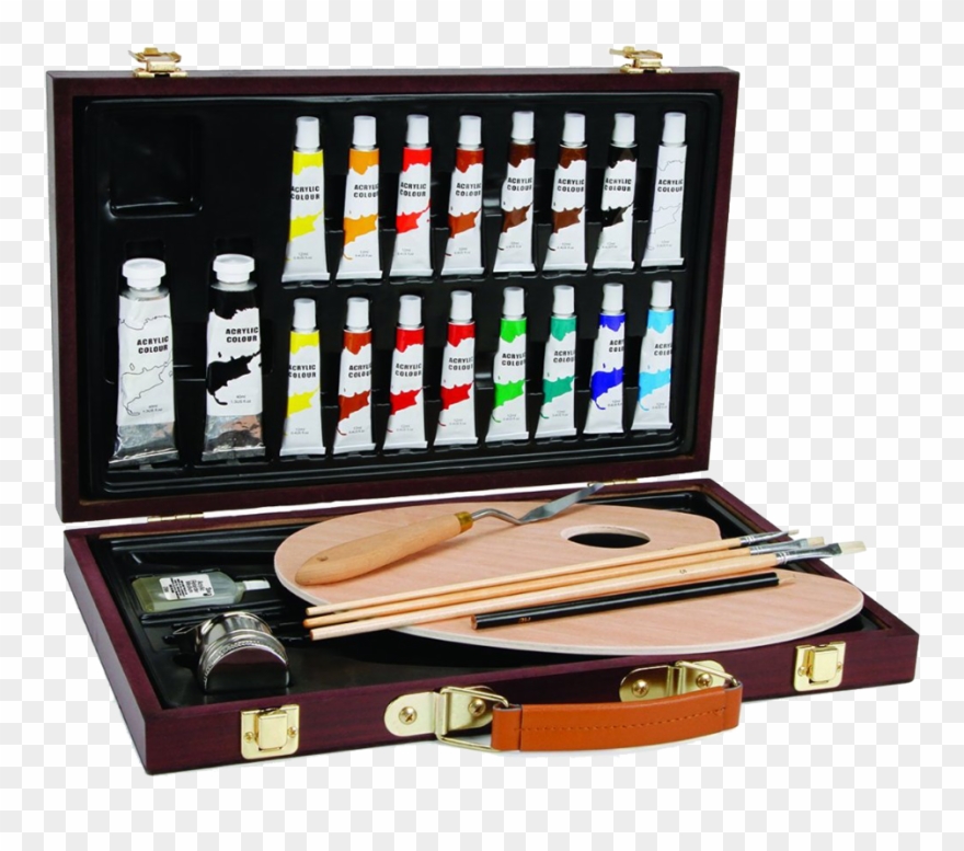 View Larger Image - Studio 71 Wood Box Acrylic Painting Set 27 Pieces Clipart