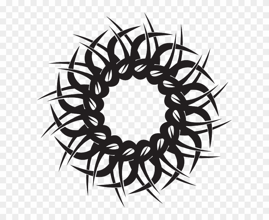 Circle, Shape, Lines, Crossed, Waves, With, Weave - Tribal Vector Clipart