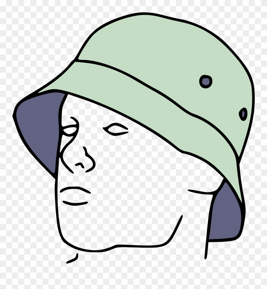 Drawing Guys Attitude Boy Clip Free Library - Bucket Hat Drawing - Png Download