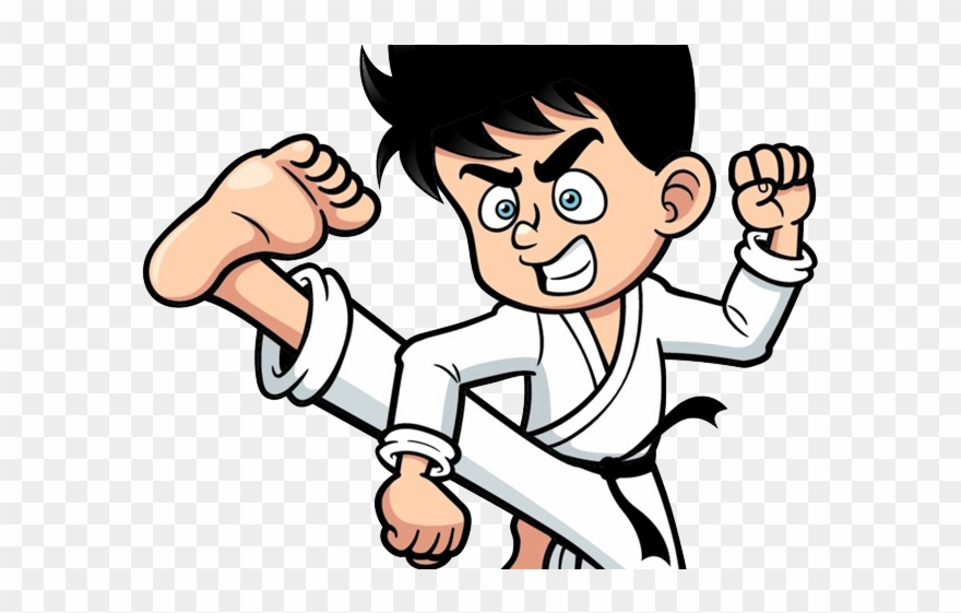Martial Arts Clipart Karate Guy - Boy Doing Karate Clipart - Png Download