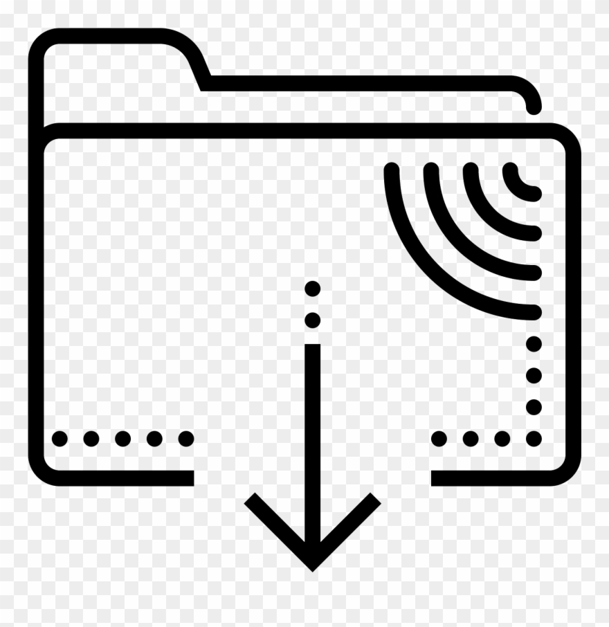 Download From Ftp Icon - Folder Dibujo Blanco Y Negro Png Clipart