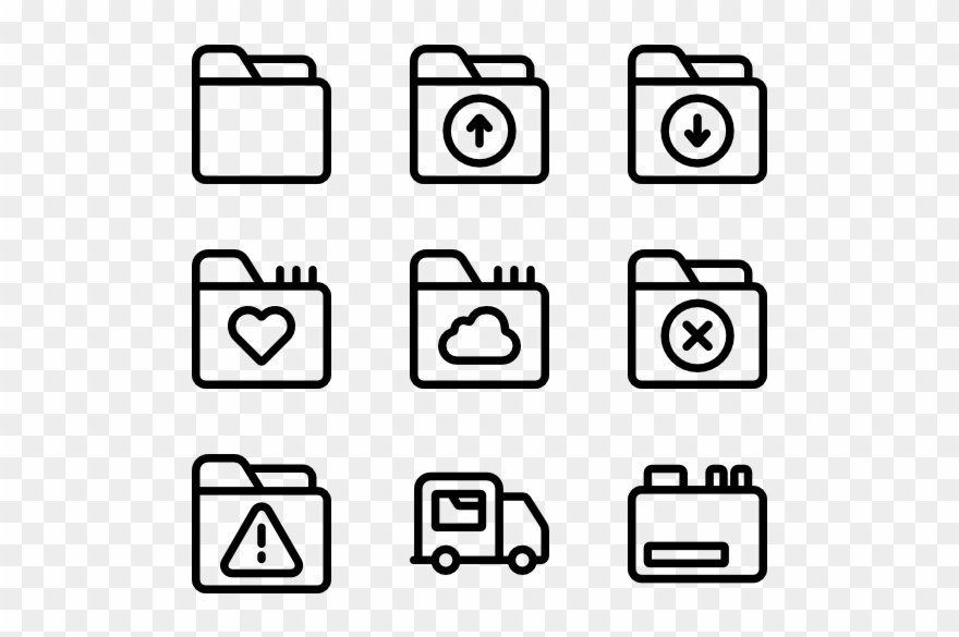 Folders - White Icons Png Clipart