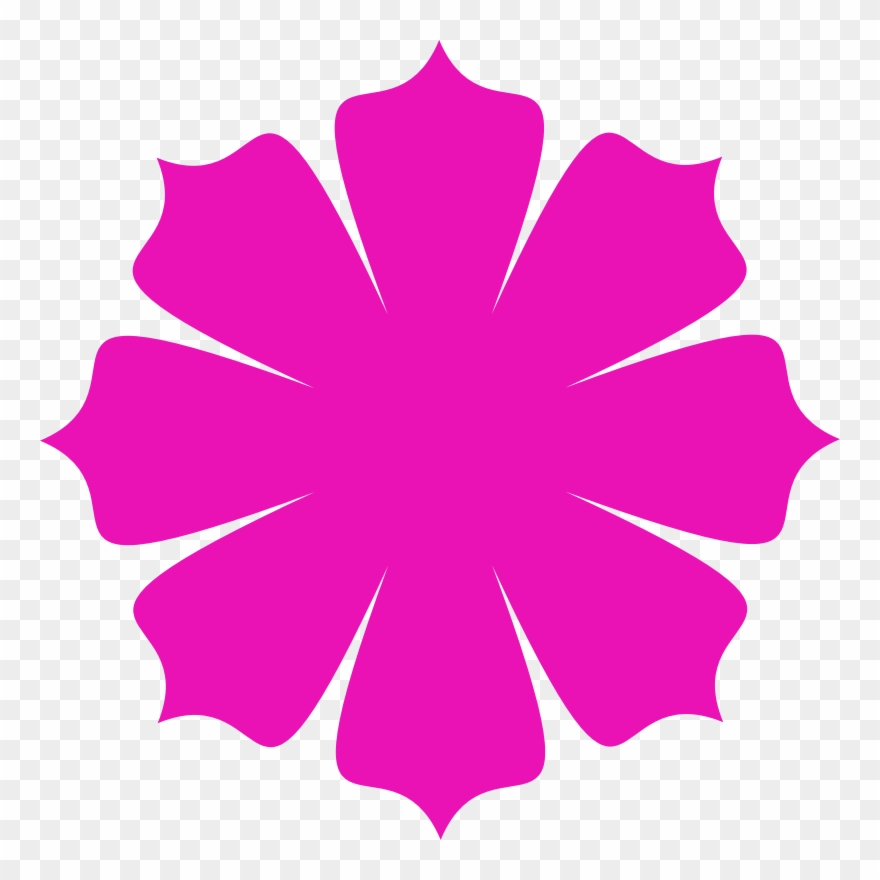 Clipart Pink Flower Shape Pink Flowers Clip Art Free - Png Download
