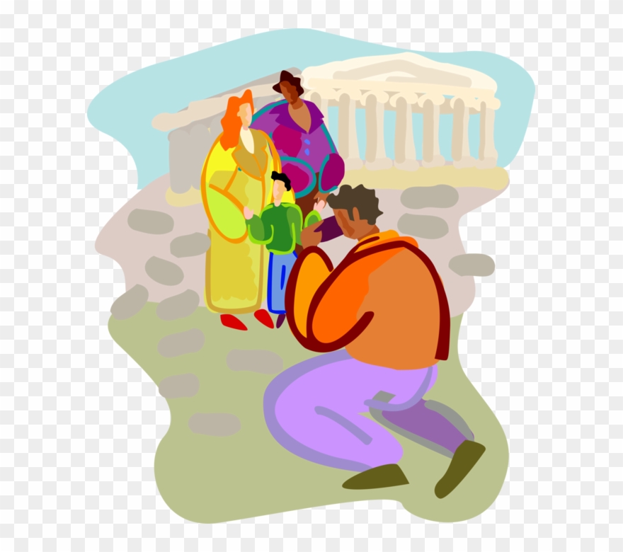 Graphic Freeuse Tourists Visit Acropolis Parthenon - Tourism Clipart