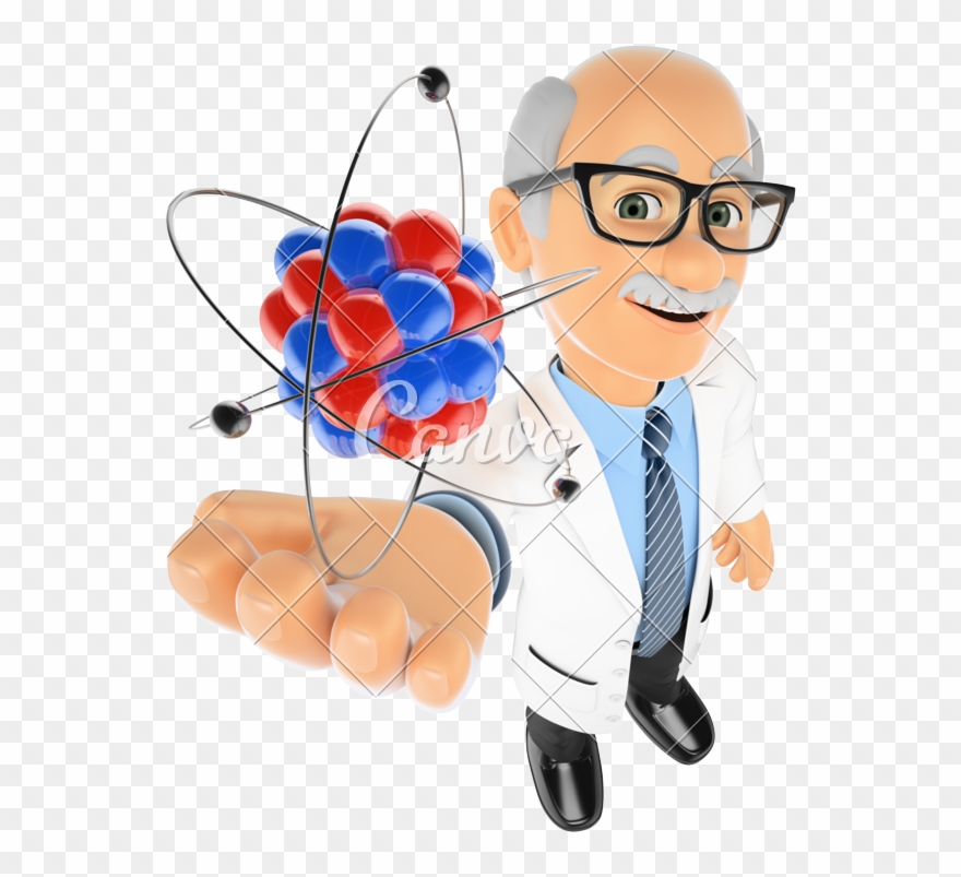 D Teacher With An Atom Photos - Teacher Physics Clipart