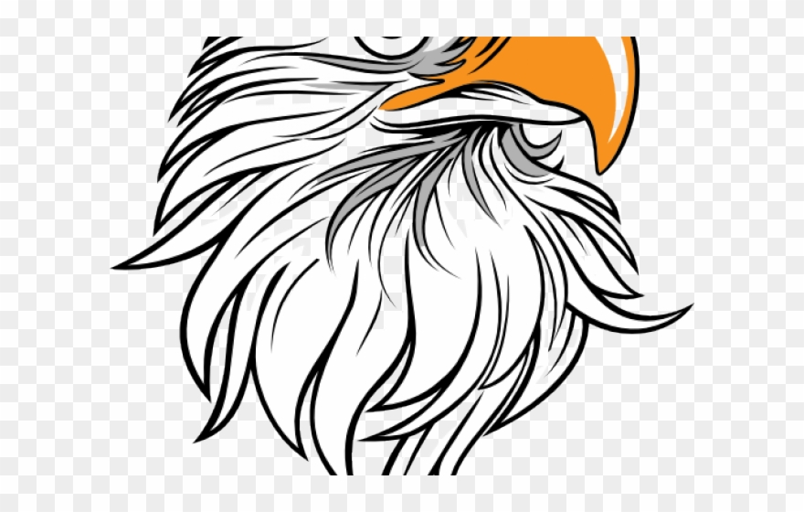 Drawn Bald Eagle Large Eagle - Eagle Head Side Black And White Clipart