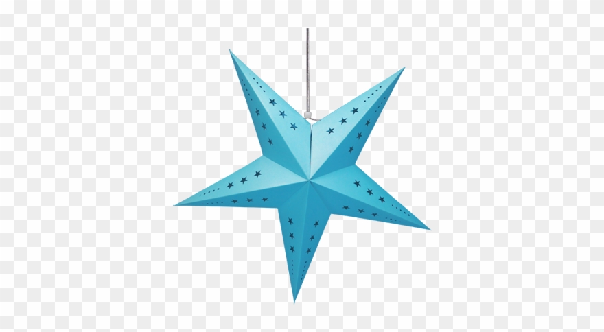 Turquoise Paper Star Lantern 24" - Orange Paper Star Lantern 24" Clipart