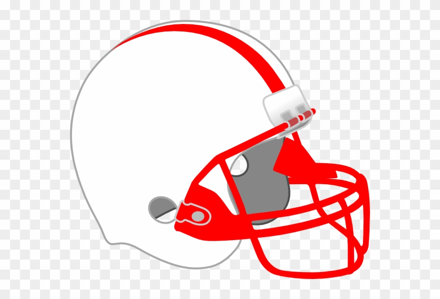 Red And White Football Helmet Clipart