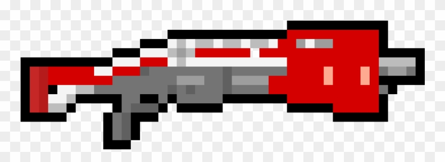 Fortnite Tactical Shotgun - Fortnite Pixel Art Grid Clipart