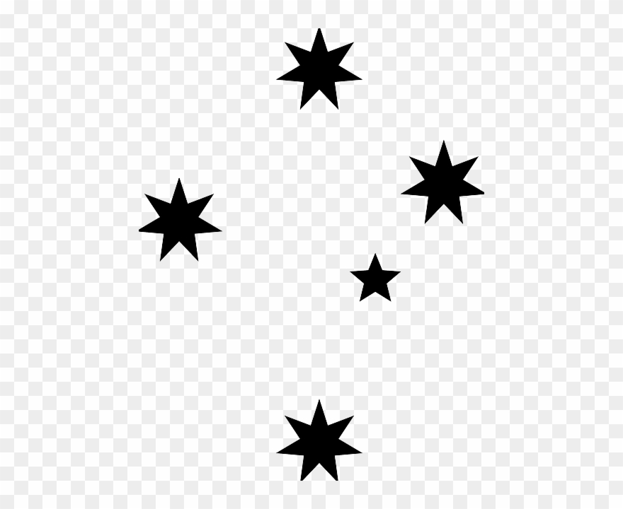 Flag, Sign, Black, Science, Geography, Australia, Star - Star Australia Clipart