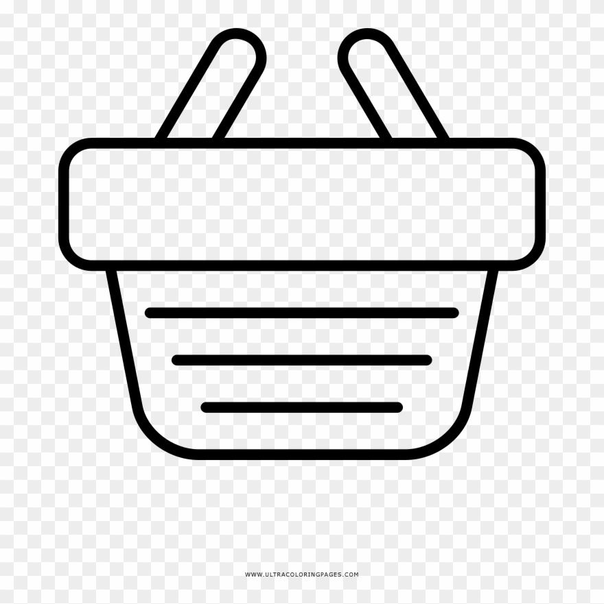 Shopping Basket Coloring Page Ultra Pages New - Drawing Clipart