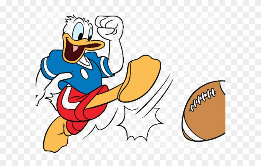 Football Clipart Sport - Donald Duck Playing Football - Png Download
