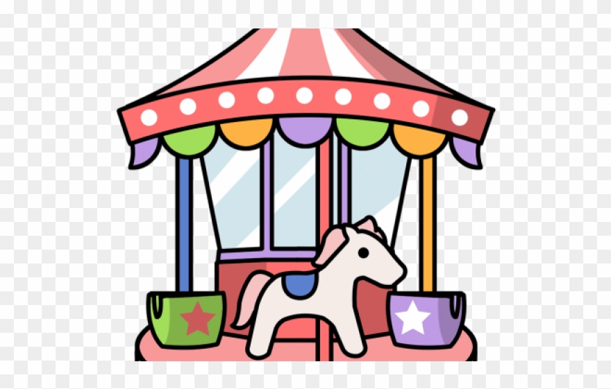 Carousel Clipart File - Fun Fair Ride Cartoon - Png Download